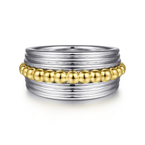 Sterling Silver/14K Yellow Gold Bujukan Wide Band Ring